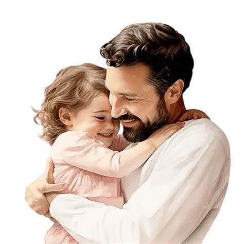 Father Holding Daughter Fathers Day Special White Background, 3d