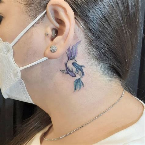 Discover more than 61 pisces tattoo behind ear best - in.cdgdbentre