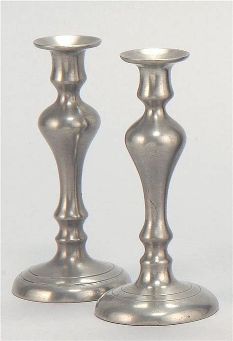 lot rare pair  miniature american pewter