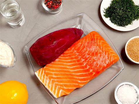 curing salmon  salt beetroot  horseradish recipe
