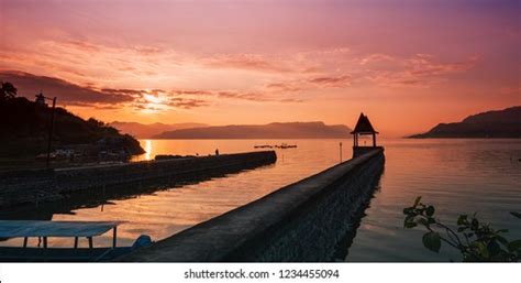 scenery danau lake toba indonesia  stock photo