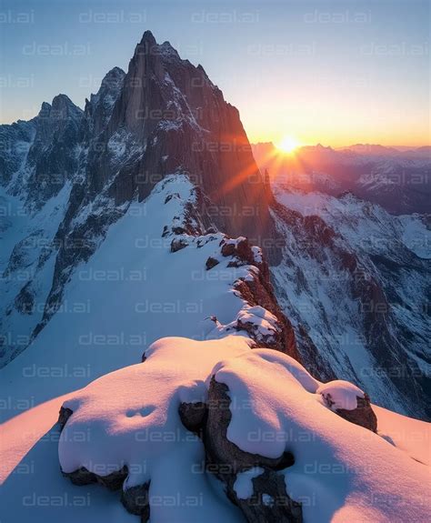 Sunrise Over Snowy Peaks – deal.ai Art Marketplace