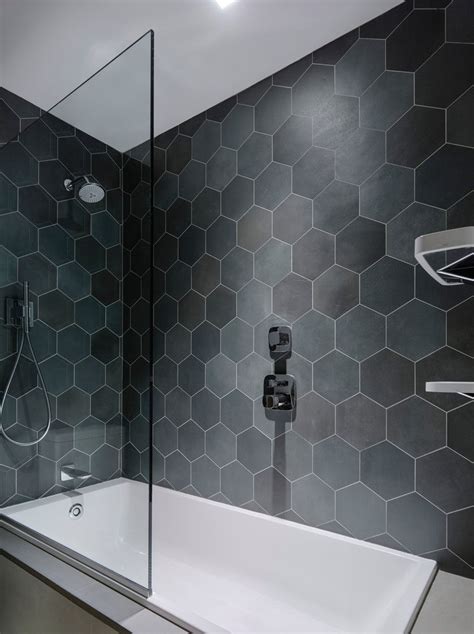 Bathroom Tile Ideas - Grey Hexagon Tiles