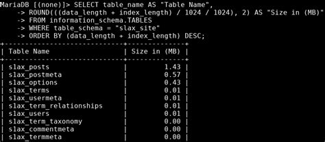 Узнать размер базы MySQL - Записки админа