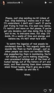 Zelda Williams asks fans to stop sending her AI videos of dad Robin