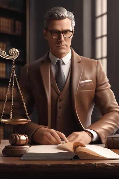 Premium AI Image | 3d illustration of lawyer man isolated on paper ...