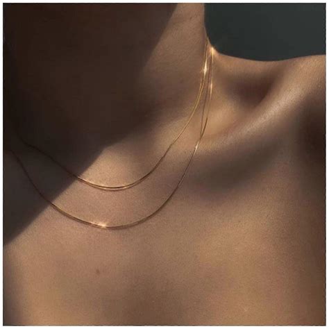 Layered Round Snake Necklace Choker Mirror Snake Chain Choker Necklace
