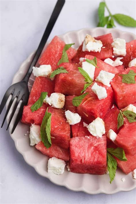 Watermelon Feta Salad with Mint and Balsamic - Real Greek Recipes