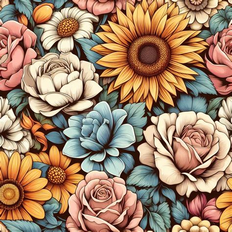 vintage seamless floral pattern  stock photo public domain pictures