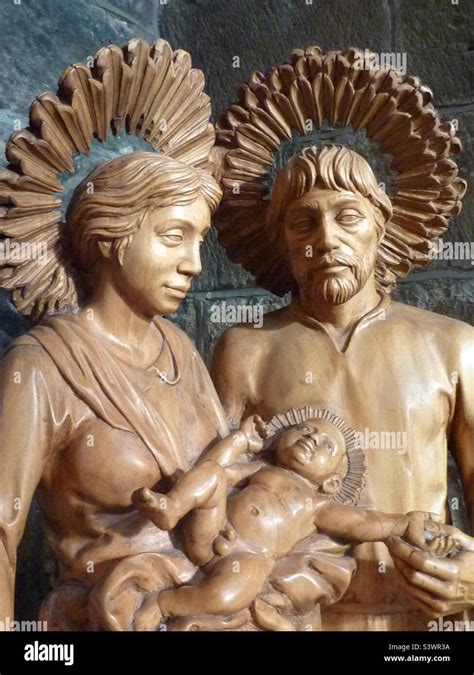 Jesus, Mary and Joseph Statue in Sheffield Cathedral Stock Photo - Alamy