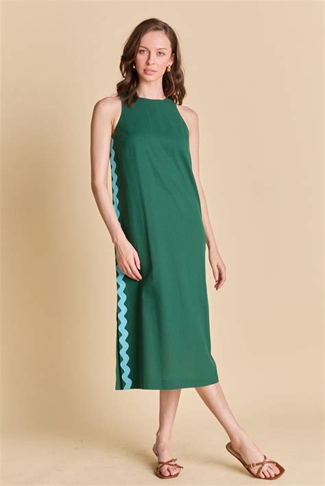 Sleeveless Ric Rac Midi Dress – English Factory