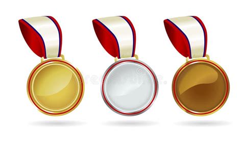 Bronze Silver Gold Medals stock illustration. Illustration of medalions ...
