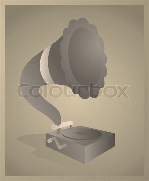 Vector vintage cartoon of a gramophone | Stock Vector | Colourbox