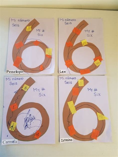 Number 6 art activitie #bilingual #numbersix | Crafts for kids, Numbers ...