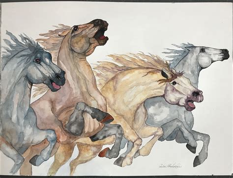 Three Horses Running Art Print