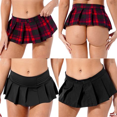 Women‘s Mini Pleated Skirt Low Waist Schoolgirl Short Dress Role Play