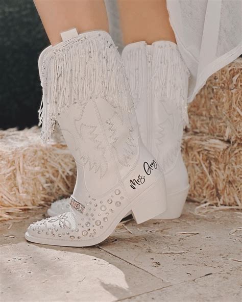 Bride cowboy boots bedazzled with bright AB gems | Boho Style Bridal