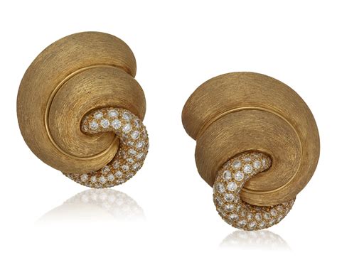 henry dunay diamond  gold earrings christies