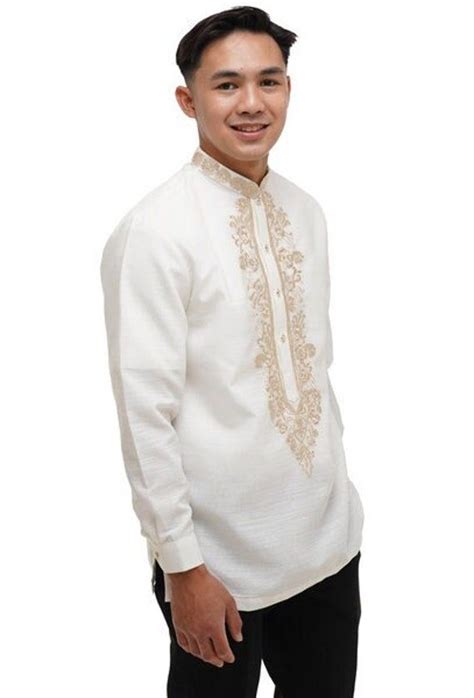 premium modern jusilyn barong tagalog embroidered ivory  lining