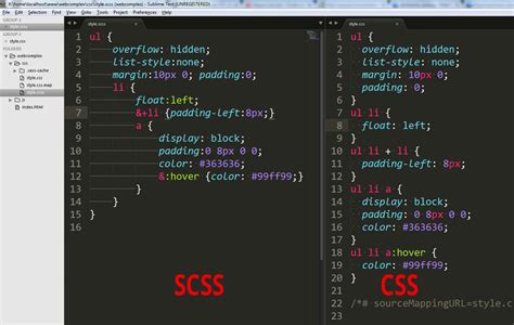 SCSS – синтаксис, вложенность и переменные