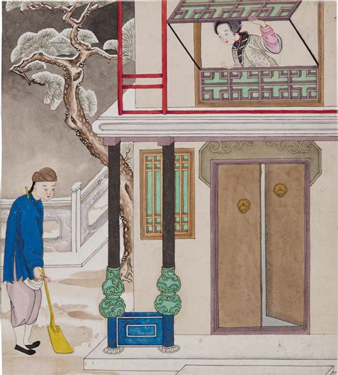 A set of four Chinese School ink and colour on paper 'erotic' paintings