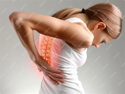 Woman Experiencing Severe Lower Back Pain and Discomfort A Visual