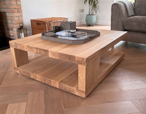floating oak coffee table modern cantilever living room table