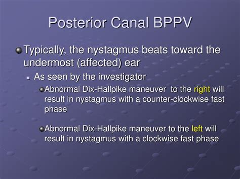 benign paroxysmal positioning vertigo bppv powerpoint