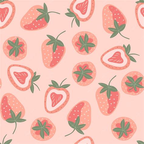 Premium Vector | Seamless pattern with strawberries on pink background ...