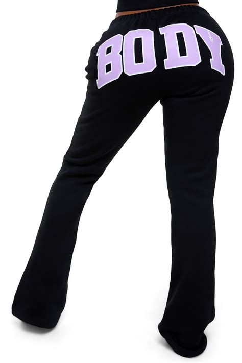 BACKSHOT SWEATPANTS 2.0 (BLACK/PURPLE) — Body by Raven Tracy