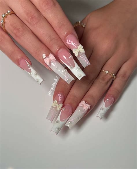 43+ Coffin Shaped French Tip Nails Designs To Try