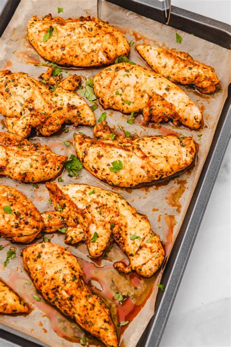 Oven Baked Chicken Tenders (No Breading) - The Dinner Bite