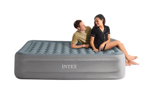 Intex 18" High Comfort Plush Raised Air Mattress Bed With Built-in Pump