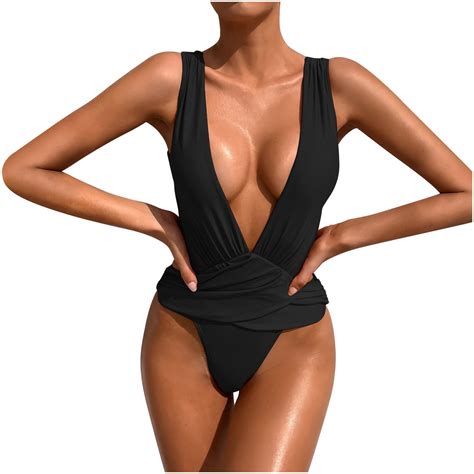 UTSJKR Women's Sexy Thong Cutout Monokini Tie Beach One Piece Swimsuit