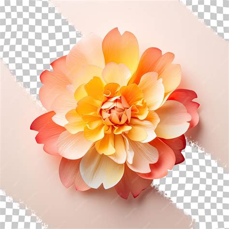 Premium PSD | Yellow to orange gradient of color in petals fully opened