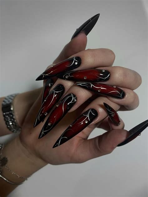 Черный ногти | Gel nails, Stylish nails, Red nails