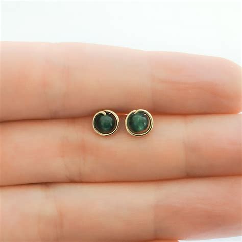 Emerald Earrings Emerald Studs Earrings Natural Emerald Studs Minimal ...