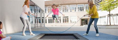 Батуты для детских площадок Eurotramp, батут встраиваемый для детской ...