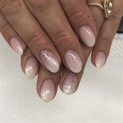 Pink And White Ombre Nails With Gold Glitter at Christy Nathan blog