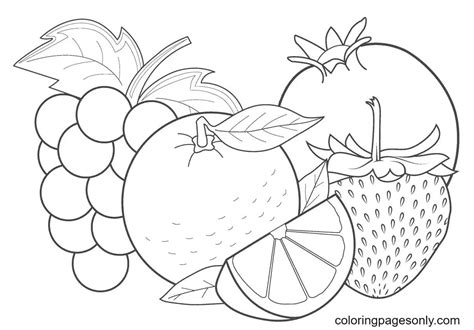 Tropical Fruits Pictures Coloring Page - Free Printable Coloring Pages