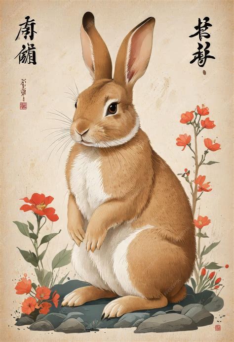 Premium Photo | Japanese style rabbit drawing Japanese rabbit painting
