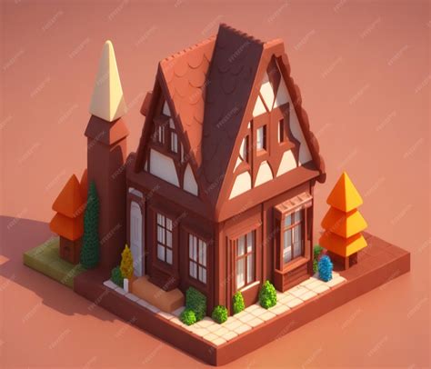 Premium AI Image | A small brown house with a brown roof and a brown roof.