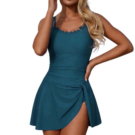 Ticikt Romper Swimsuits with Pockets for Women - One Piece Slim Fit