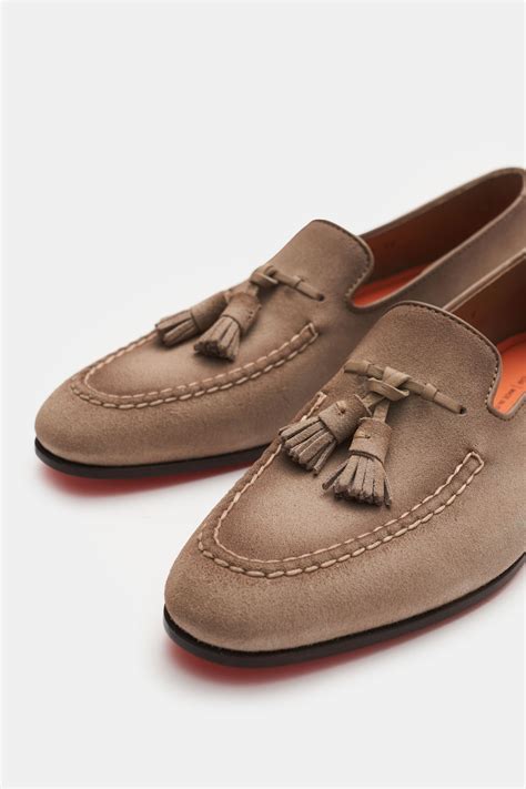SANTONI Tassel Loafer beige | BRAUN Hamburg