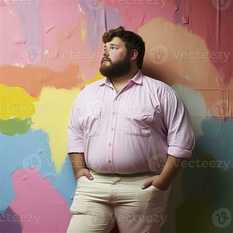 AI generated Fashion Revolution - Plus Size Male Model Slaying Style