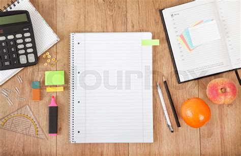desk notepad stock image colourbox