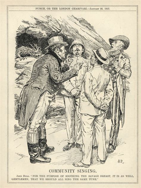 RARE 1927 POLITICAL CARTOON - Chinese Civil War - JAPAN - Uncle Sam