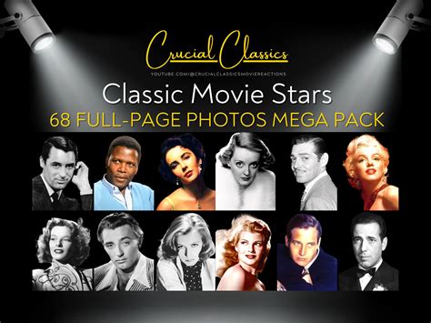 Old Hollywood Movie Stars 68 Photo Printables, Movie Star Photos, Black