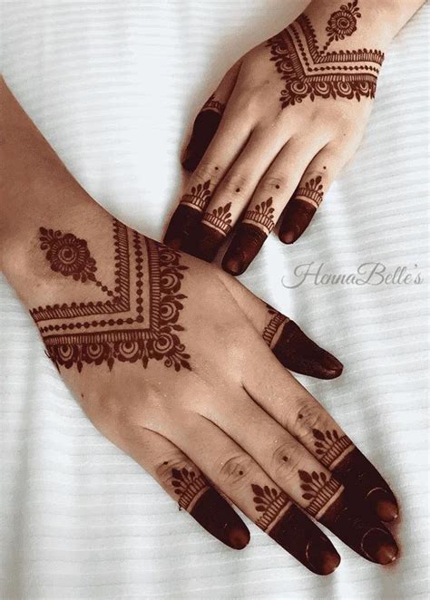 traditional henna tattoos  hands mehendi  fingers simple plain