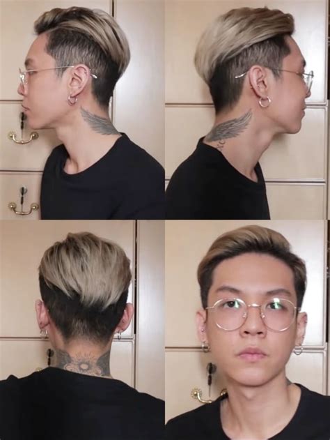 slicked  side part hairstyle undercut gaya rambut gaya rambut